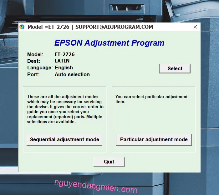 Epson ET-2726 AdjProg