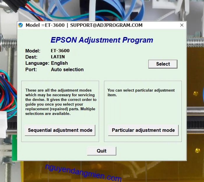 Epson ET-3600 AdjProg