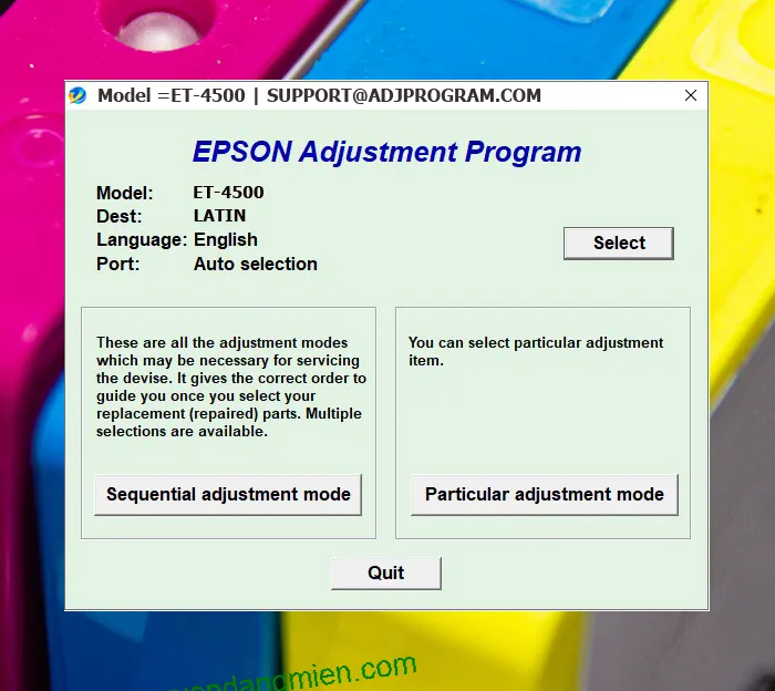 Epson ET-4500 AdjProg