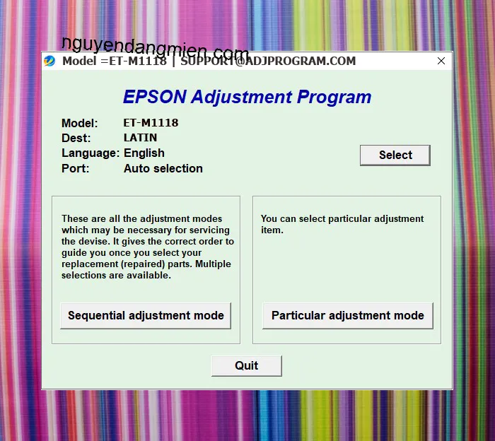 Epson ET-M1118 AdjProg