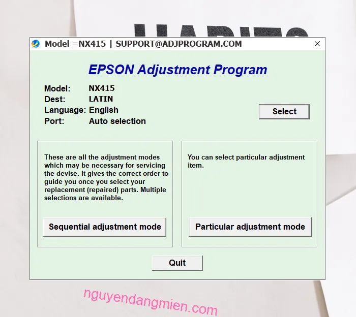 Epson Stylus NX415 AdjProg