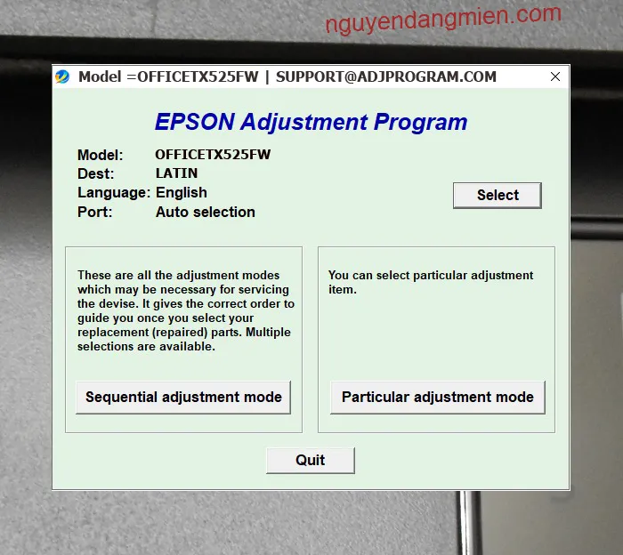 Epson Stylus OfficeTX525FW AdjProg