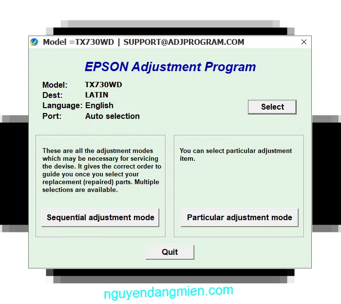 Epson Stylus Photo TX730WD AdjProg