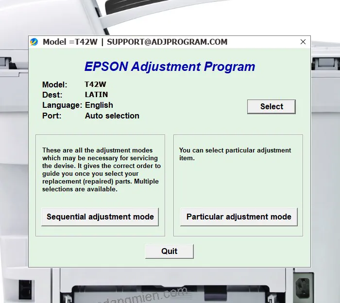 Epson Stylus T42W AdjProg