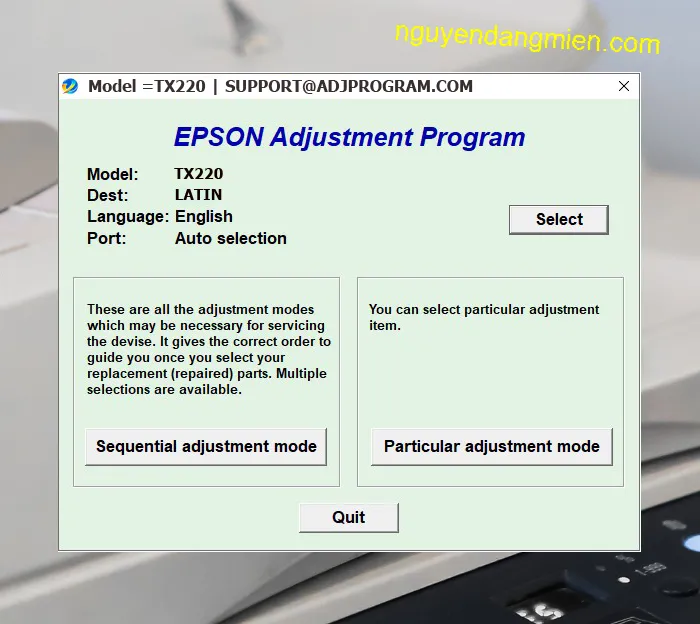 Epson Stylus TX220 AdjProg