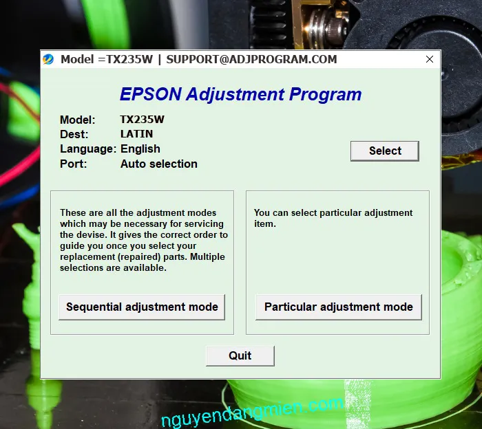 Epson Stylus TX235W AdjProg