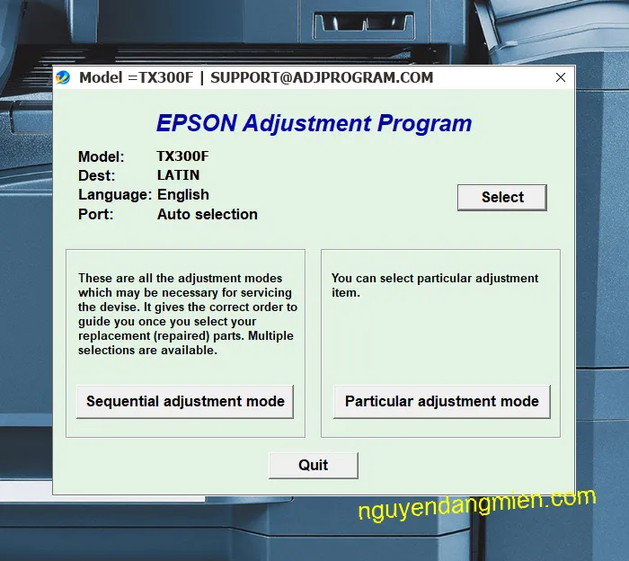 Epson Stylus TX300F AdjProg