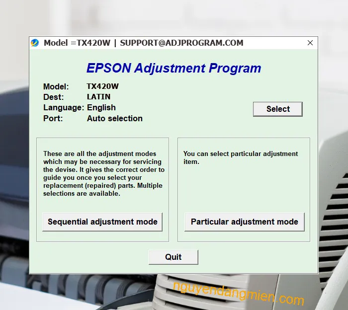 Epson Stylus TX420W AdjProg