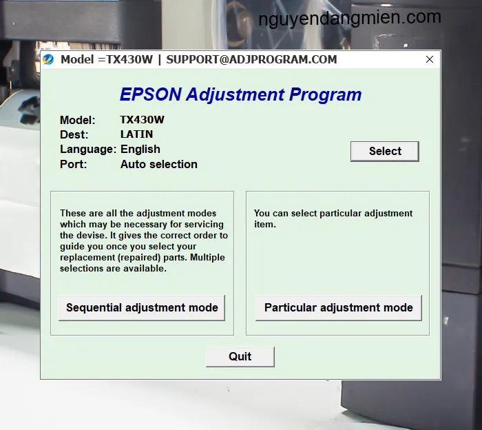 Epson Stylus TX430W AdjProg