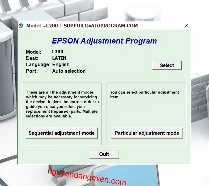 Epson L200 AdjProg