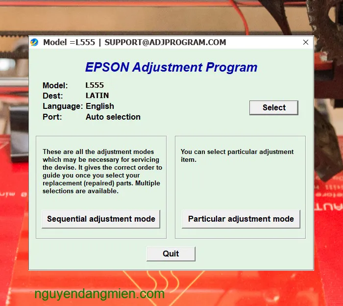 Epson L555 AdjProg