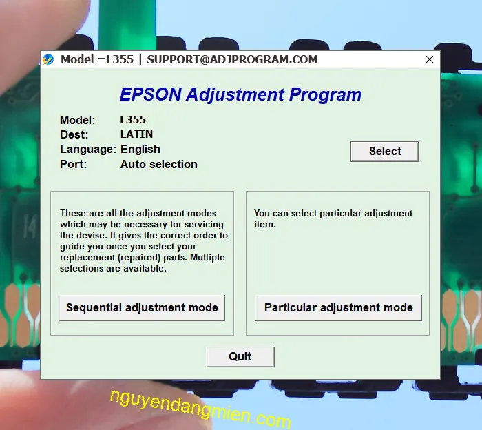 Epson L355 AdjProg