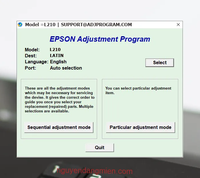 Epson L210 AdjProg