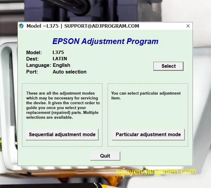 Epson L375 AdjProg