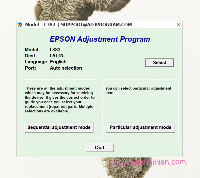 Epson L382 AdjProg