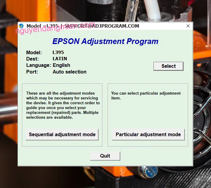 Epson L395 AdjProg