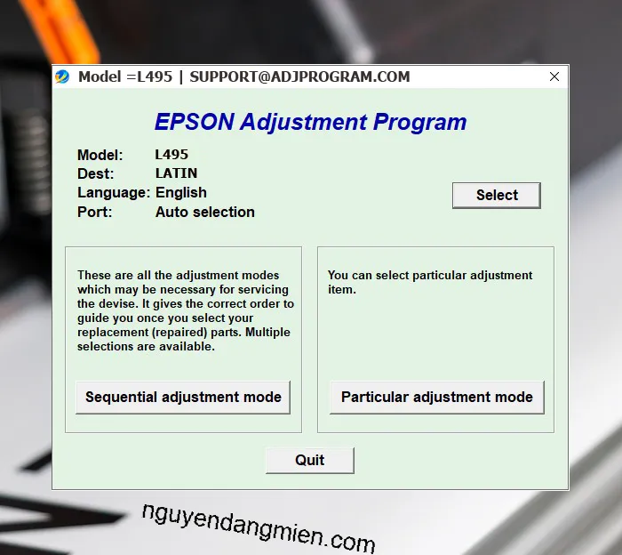 Epson L495 AdjProg