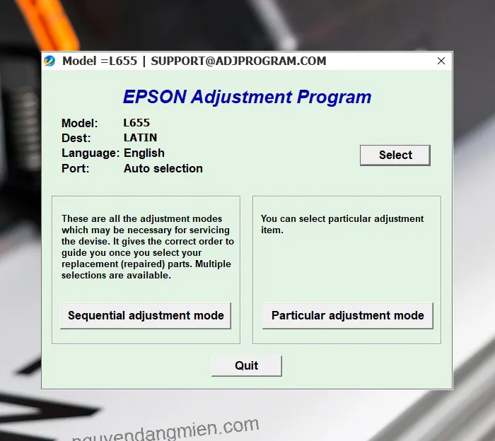 Epson L655 AdjProg