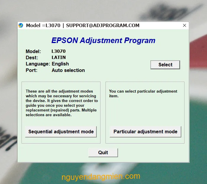 Epson L3070 AdjProg