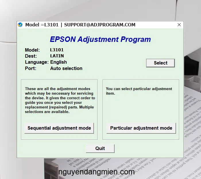 Epson L3101 AdjProg