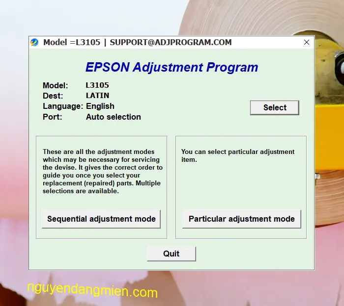 Epson L3105 AdjProg