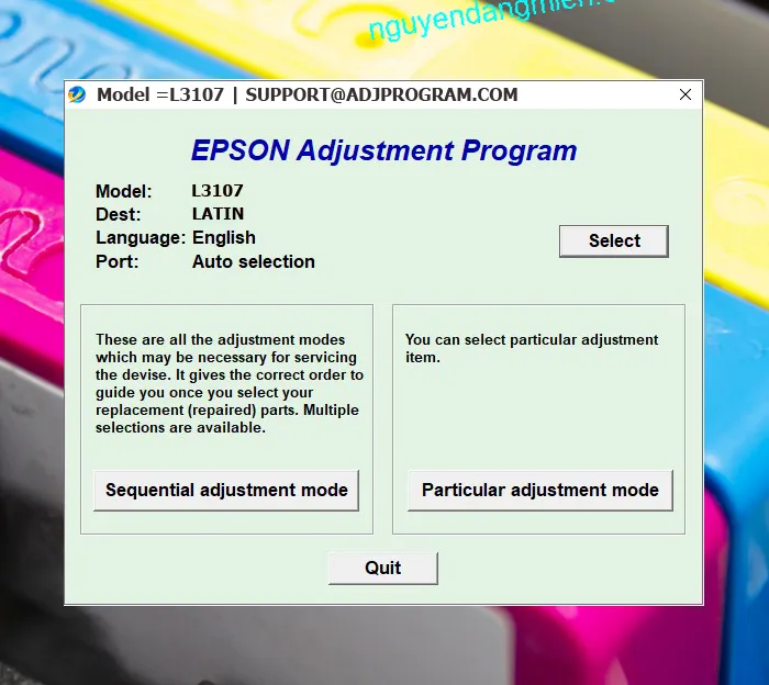 Epson L3107 AdjProg