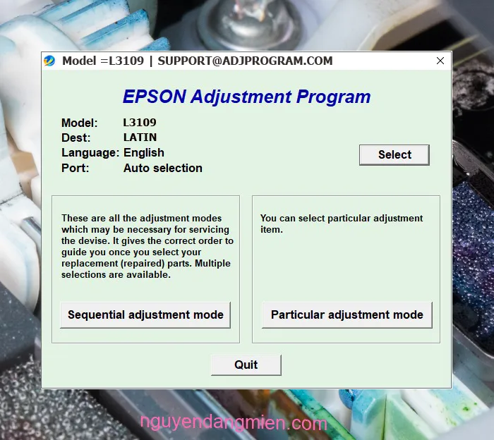 Epson L3109 AdjProg