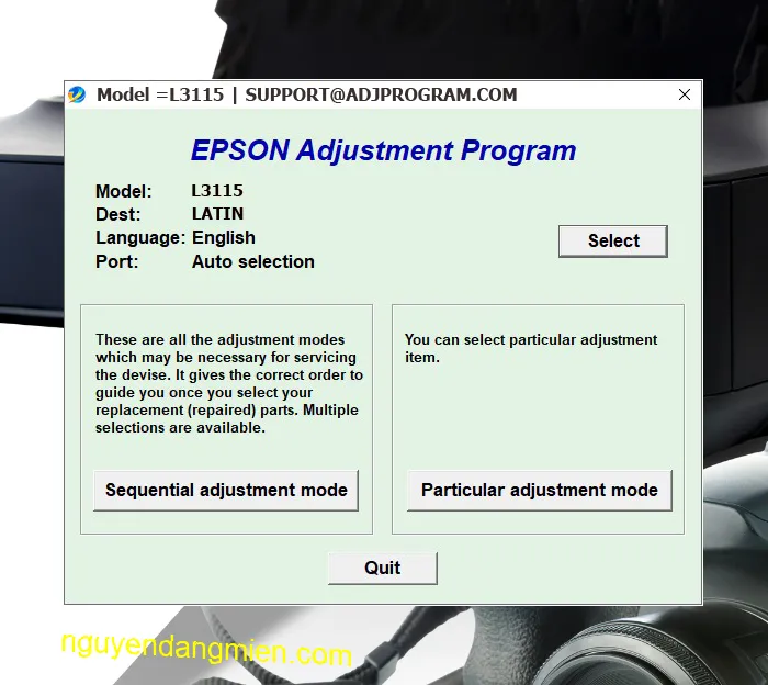 Epson L3115 AdjProg