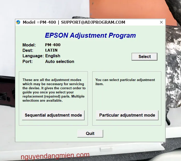 Epson PM-400 AdjProg