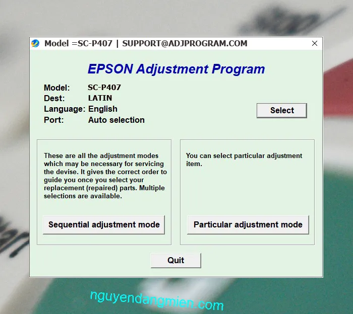 Epson SC-P407 AdjProg