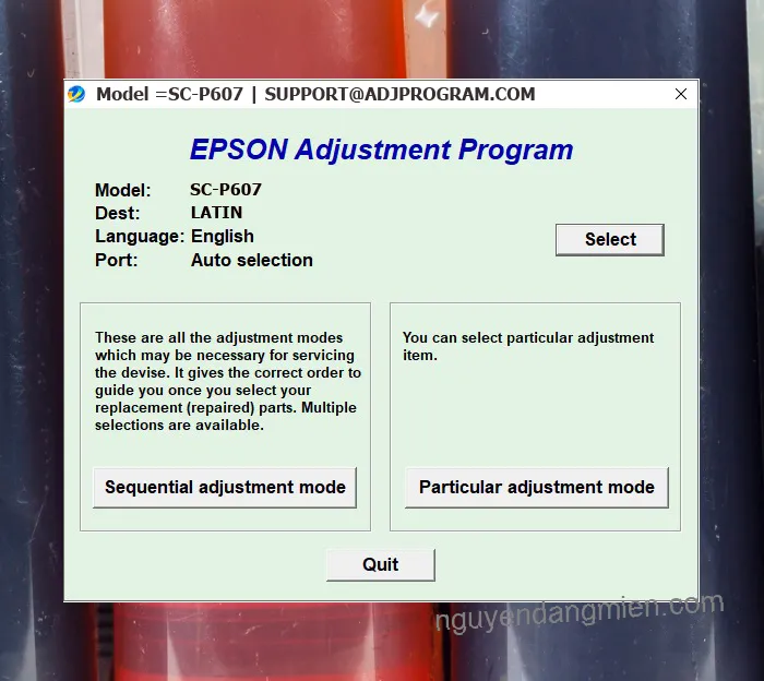 Epson SC-P607 AdjProg
