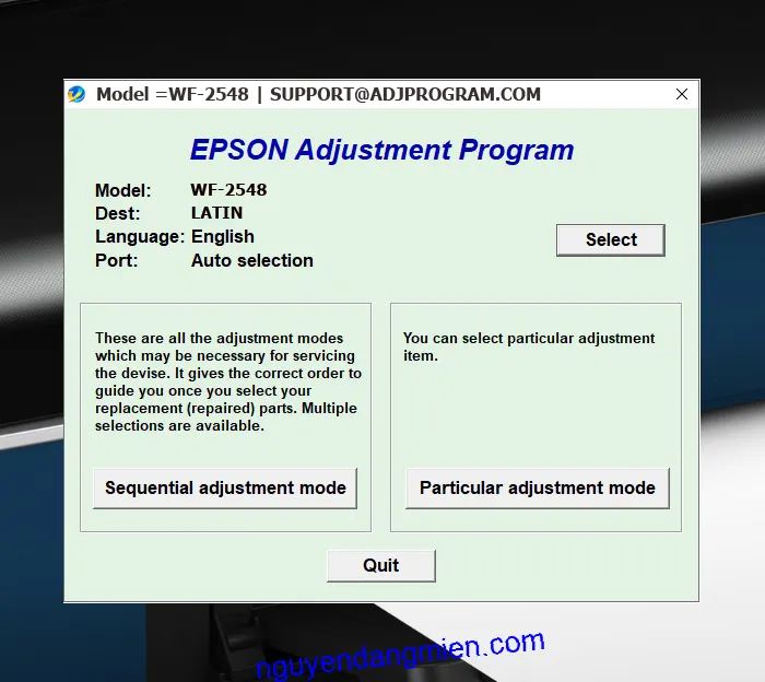 Epson WF-2548 AdjProg