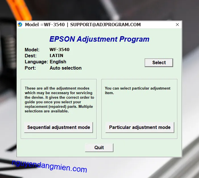 Epson WF-3540 AdjProg