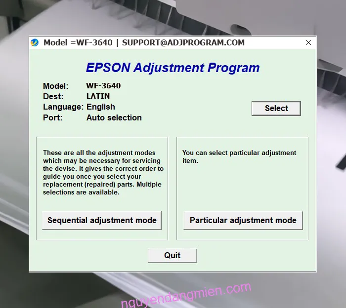 Epson WF-3640 AdjProg