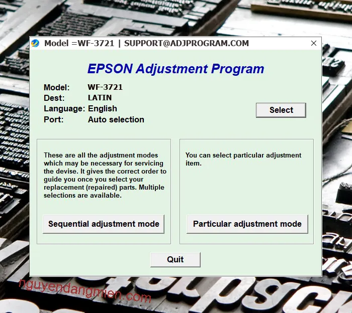 Epson WF-3721 AdjProg