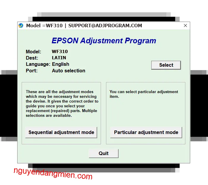 Epson WorkForce 310 AdjProg