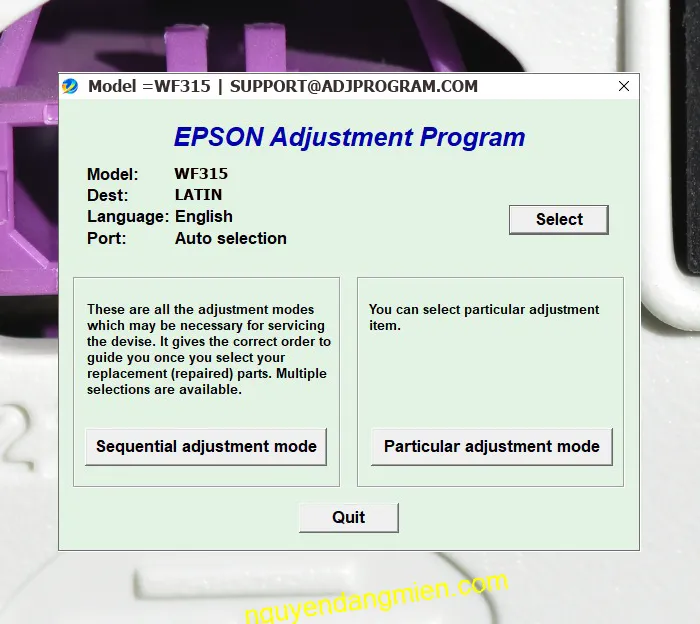 Epson WorkForce 315 AdjProg