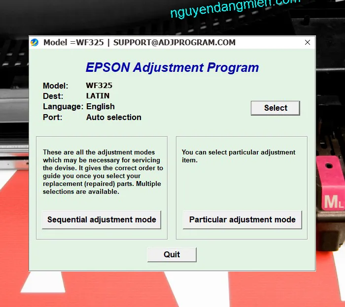 Epson WorkForce 325 AdjProg