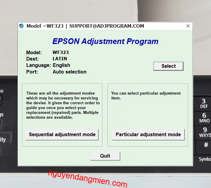Epson WorkForce 323 AdjProg