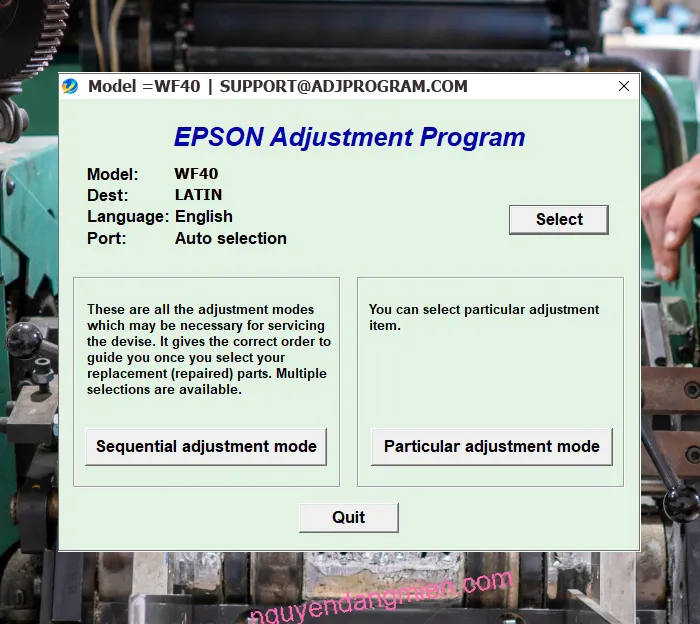 Epson WorkForce 40 AdjProg