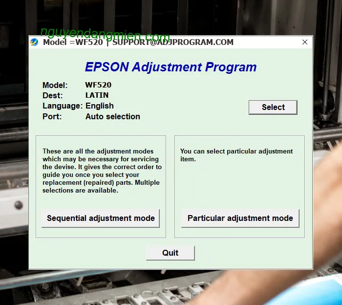 Epson WorkForce 520 AdjProg