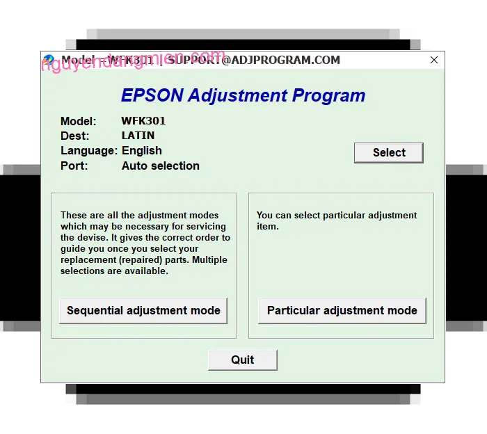 Epson WorkForce K301 AdjProg