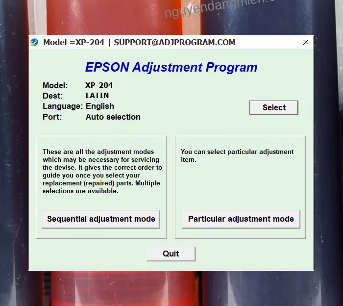 Epson XP-204 AdjProg