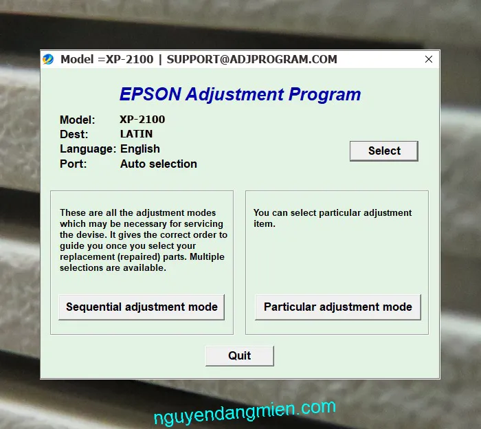 Epson XP-2100 AdjProg
