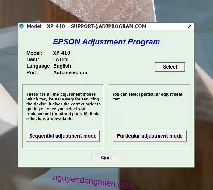 Epson XP-410 AdjProg