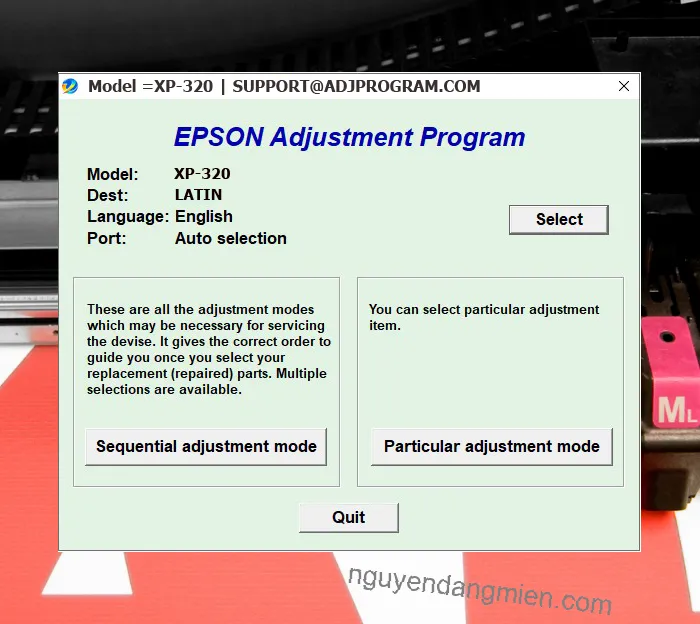 Epson XP-320 AdjProg