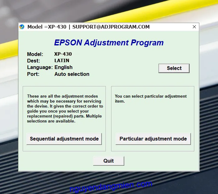 Epson XP-430 AdjProg