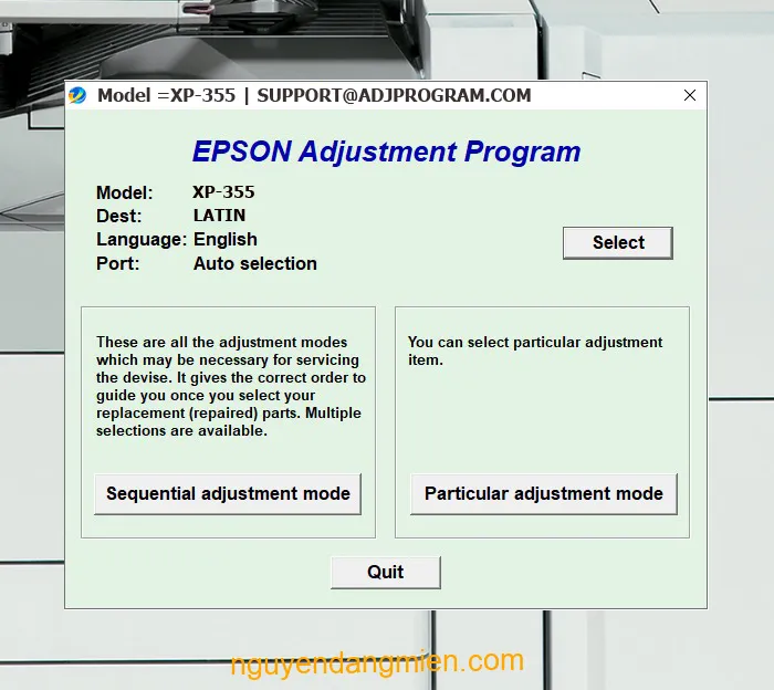 Epson XP-355 AdjProg