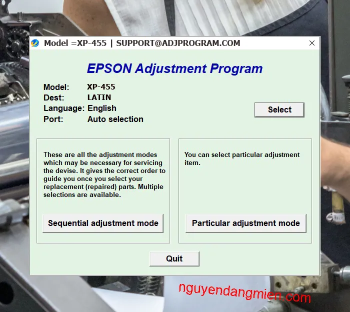 Epson XP-455 AdjProg