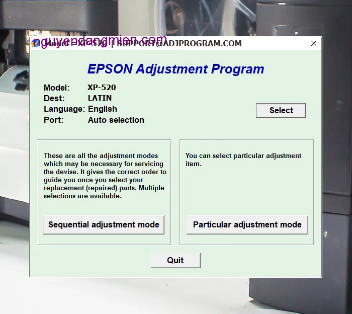 Epson XP-520 AdjProg